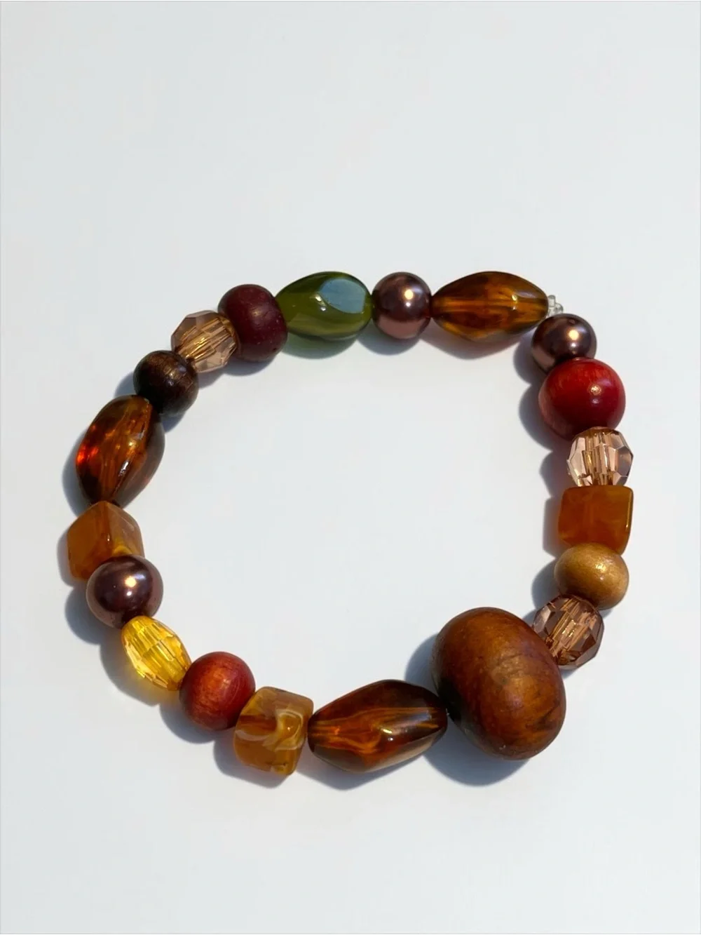 🍭5 for $20🍭 Multicolor Wood Acrylic Beaded Stretch Bracelet CC M